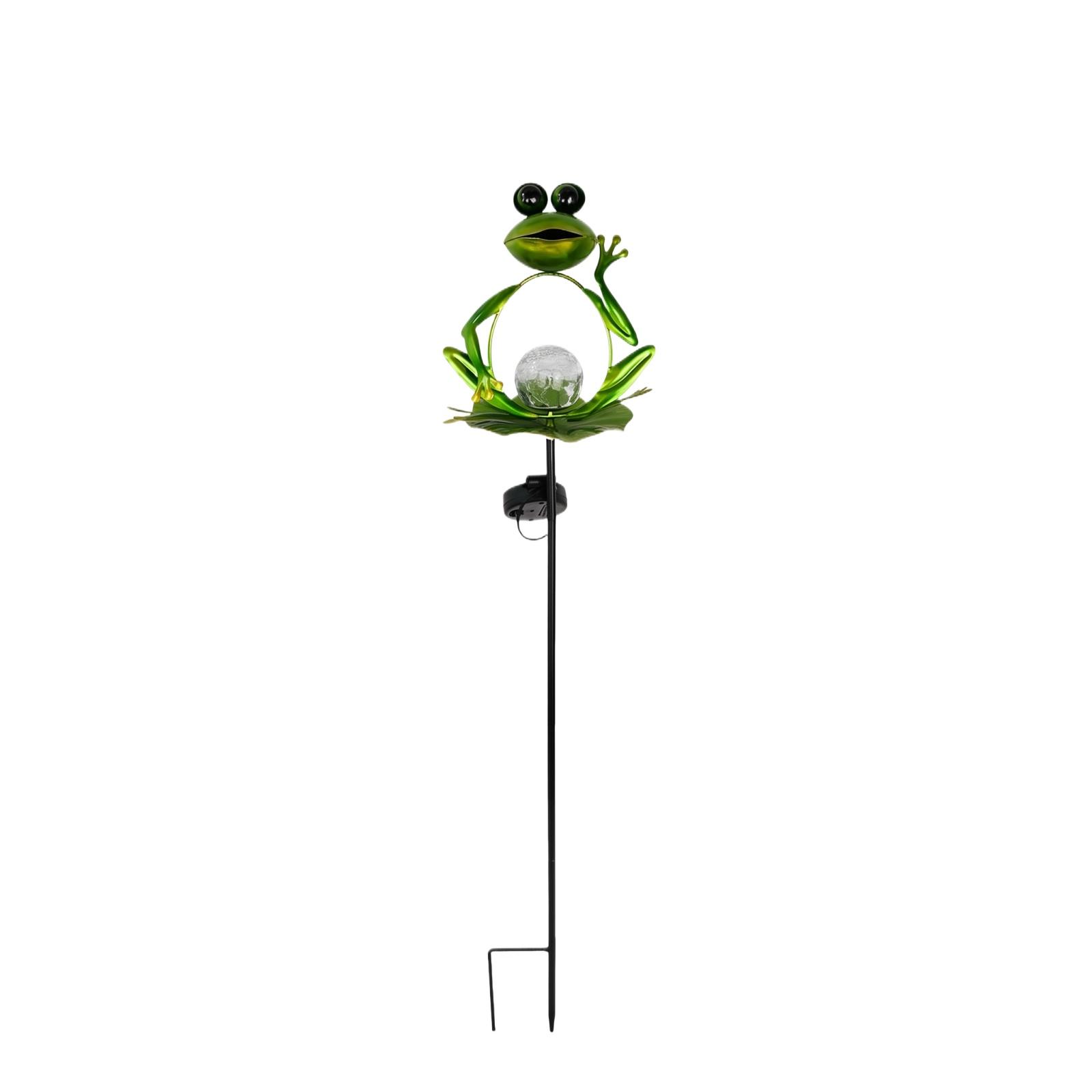 Solar Powered Frog Garden Stake Light Outdoor Decorative Iron Art Lawn Lamp with Crackle Glass Globe for Yard Pathway Lighting one size
Solar Powered Frog Garden Stake Light Outdoor Decorative Iron Art Lawn Lamp with Crackle Glass Globe for Yard Pathway Lighting one size
