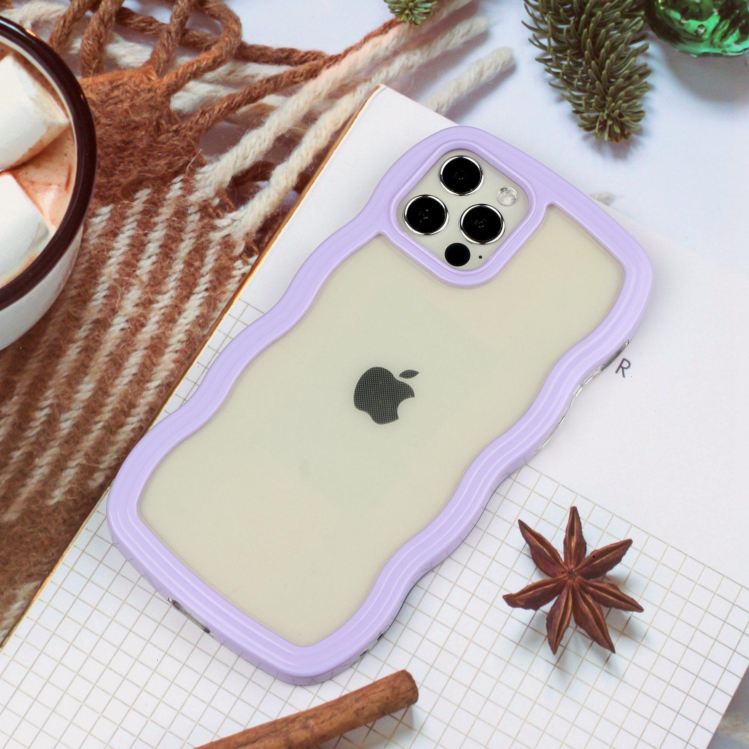 For iPhone 12/12 Pro 6.1 inch Wavy Edge Color Frame Transparent Back Cover Bump Proof PC+TPU Phone Case Purple
For iPhone 12/12 Pro 6.1 inch Wavy Edge Color Frame Transparent Back Cover Bump Proof PC+TPU Phone Case Purple