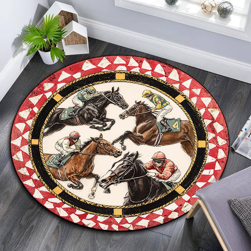 Horse Racing Round Area Rug,Carpet Rug for Living Room Bedroom Sofa Playroom Decor,Non-slip Floor Mat 80cmx80cm
Horse Racing Round Area Rug,Carpet Rug for Living Room Bedroom Sofa Playroom Decor,Non-slip Floor Mat 80cmx80cm