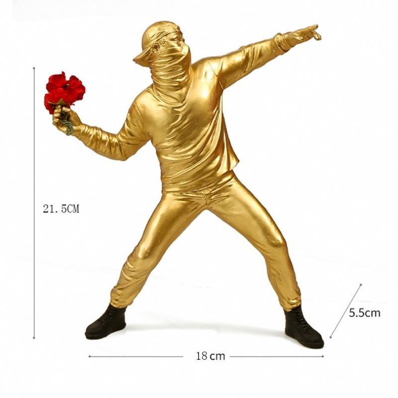 Banksy Statue Flower Thrower Sculpture Mask Man Playing Dog Figurine Art Modern Resin Miniatures Desktop Ornaments Home Decor
Banksy Statue Flower Thrower Sculpture Mask Man Playing Dog Figurine Art Modern Resin Miniatures Desktop Ornaments Home Decor