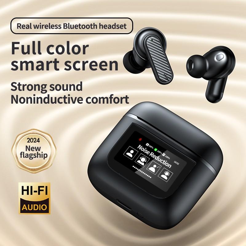 Bluetooth 5.4 наушники с ЖК-интерактивным экраном гарнитура ANC активное шумоподавление + ENC шумоподавление вызовов беспроводные наушники чёрный
Bluetooth 5.4 наушники с ЖК-интерактивным экраном гарнитура ANC активное шумоподавление + ENC шумоподавление вызовов беспроводные наушники чёрный