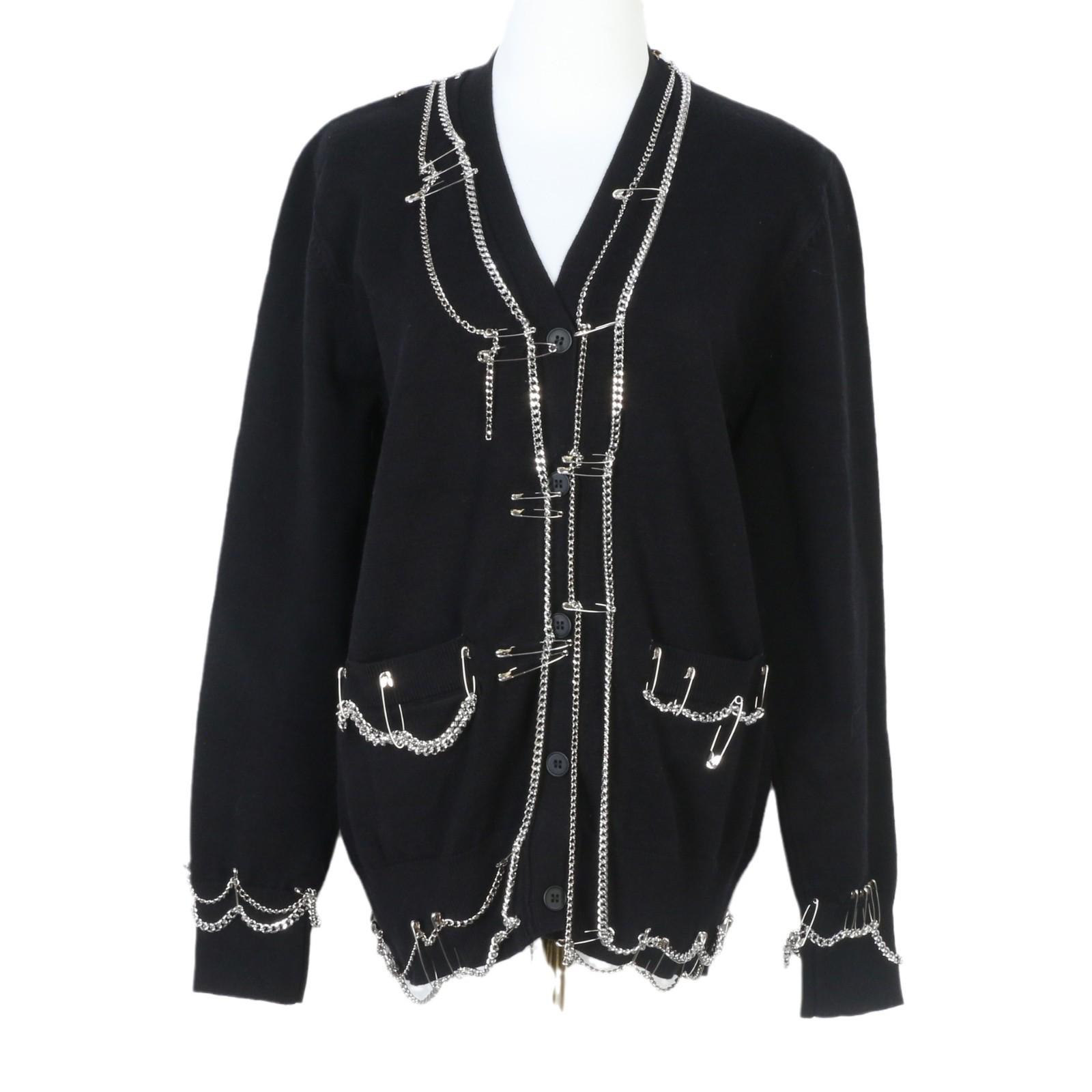 HyunA Style Safety Pin Chain Knit Cardigan - Black, Edgy, Loose Fit for Women L
HyunA Style Safety Pin Chain Knit Cardigan - Black, Edgy, Loose Fit for Women L