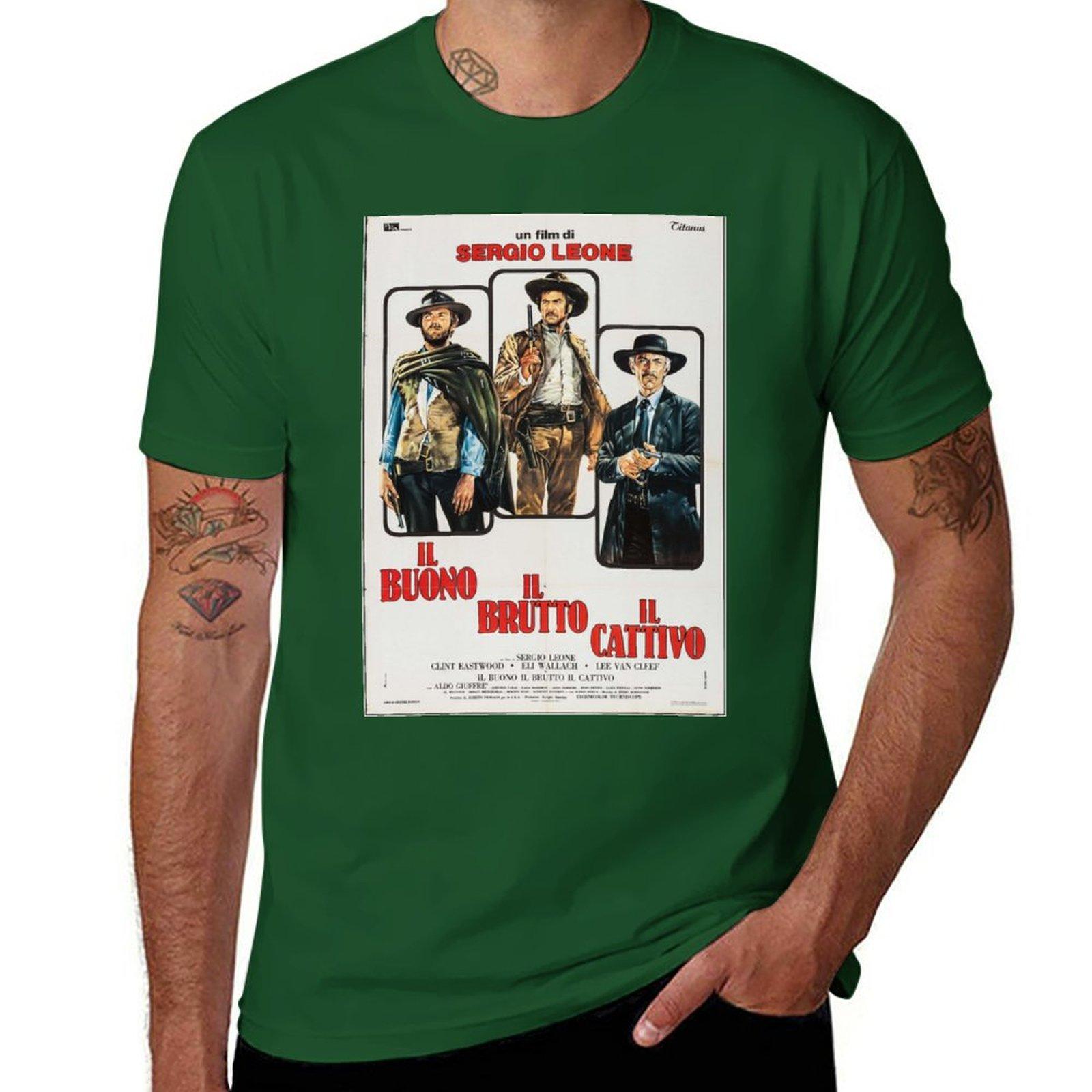The Good The Bad and The Ugly Italian Movie Poster TShirt korean fashion graphics designer t shirt men 4XL
The Good The Bad and The Ugly Italian Movie Poster TShirt korean fashion graphics designer t shirt men 4XL