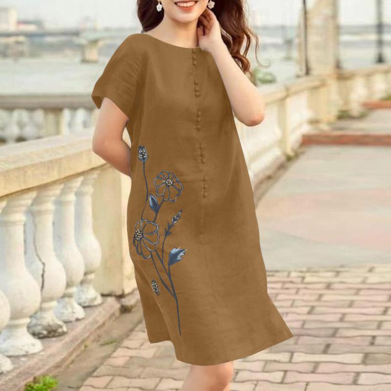 ZANZEA Женское летнее повседневное платье с круглым вырезом, коротким рукавом и принтом 2XL коричневый
ZANZEA Женское летнее повседневное платье с круглым вырезом, коротким рукавом и принтом 2XL коричневый