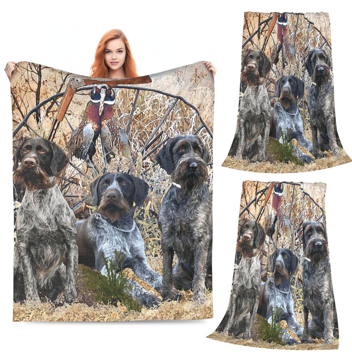 German Wirehaired Pointers Gundogs Blankets Soft Warm Flannel Throw Blanket Bedding for Bed Living room Picnic Travel Home Sofa 80x120cm
German Wirehaired Pointers Gundogs Blankets Soft Warm Flannel Throw Blanket Bedding for Bed Living room Picnic Travel Home Sofa 80x120cm