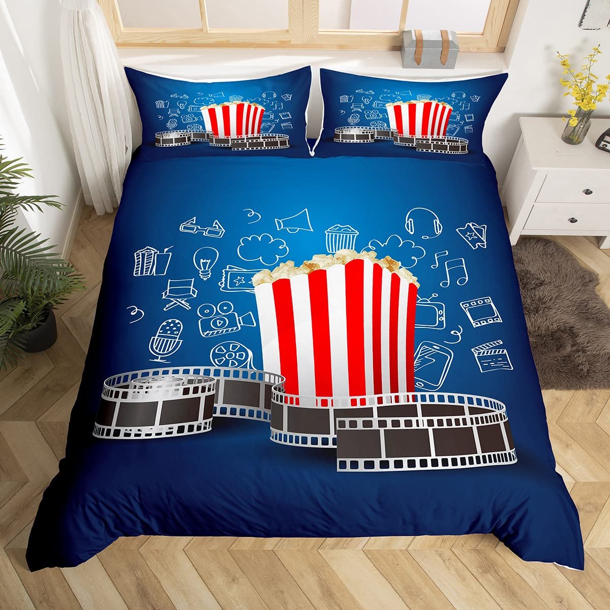 Comforter Movie Twin King Clapper Film Tape Bedding Set 3D Stereo Glasses Box Of Popcorn Comforter Geometric Comforter (quilt)-EU Single(135*200cm)3pcs
Comforter Movie Twin King Clapper Film Tape Bedding Set 3D Stereo Glasses Box Of Popcorn Comforter Geometric Comforter (quilt)-EU Single(135*200cm)3pcs