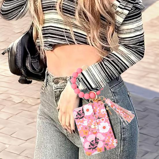 Women s Keychain Wallet with Bracelet Fruit Printed Boho Style Credit Card Holder with Beaded Tassel Ladies Wristlet Purse for Keys Cards Coins C
Women s Keychain Wallet with Bracelet Fruit Printed Boho Style Credit Card Holder with Beaded Tassel Ladies Wristlet Purse for Keys Cards Coins C