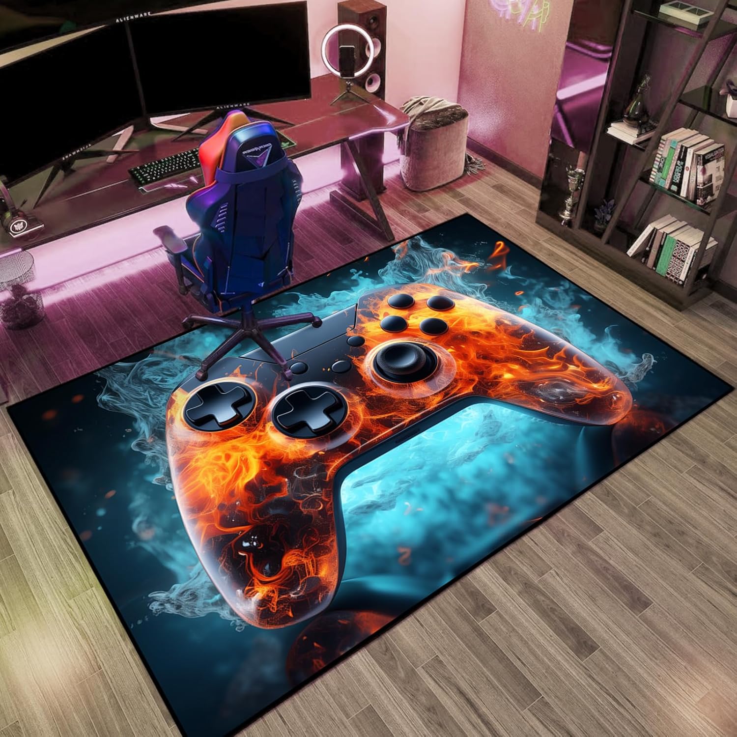 Gaming Area Rug Teen Boys Carpet, Fire with Flames Gamepad Game Controller Design for Game Room, Gaming Room, Boys Girls Bedroom 50x80cm
Gaming Area Rug Teen Boys Carpet, Fire with Flames Gamepad Game Controller Design for Game Room, Gaming Room, Boys Girls Bedroom 50x80cm