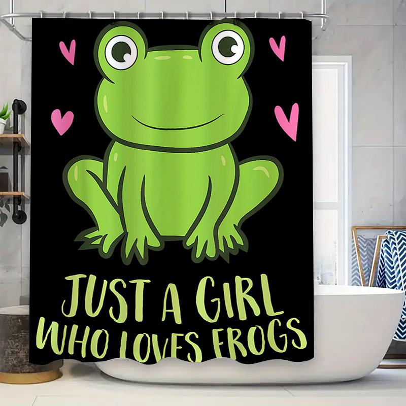 Adorable Frogs Shower Curtain Green Frog Decor For Bathroom Just A Girl Who Loves Frogs Black Pink Design Waterproof Fabric For W60H190(CM)-1 Pcs
Adorable Frogs Shower Curtain Green Frog Decor For Bathroom Just A Girl Who Loves Frogs Black Pink Design Waterproof Fabric For W60H190(CM)-1 Pcs