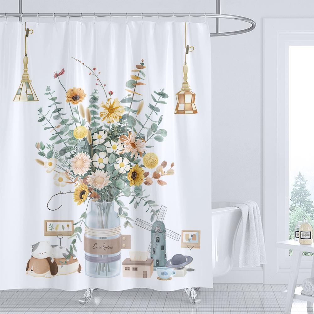 1 Pcs print shower curtain polyester cloth Simple leaves of plants, flowers bathroom curtain with hooks Home decoration curtain W90xH180cm
1 Pcs print shower curtain polyester cloth Simple leaves of plants, flowers bathroom curtain with hooks Home decoration curtain W90xH180cm