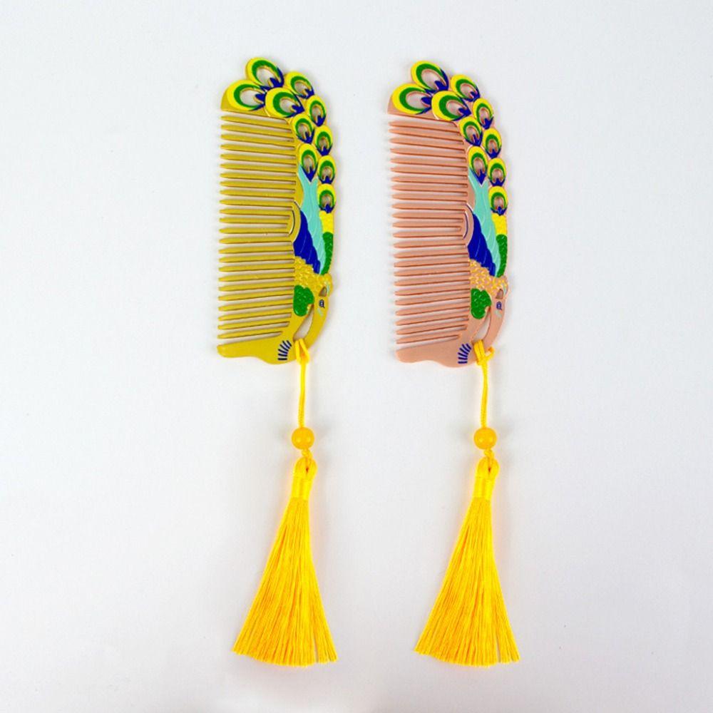 With Tassel Antique Peacock Comb Anti-static Straight Hair Comb Travel Gift Detangling Combs Girls бронзовий
With Tassel Antique Peacock Comb Anti-static Straight Hair Comb Travel Gift Detangling Combs Girls бронзовий