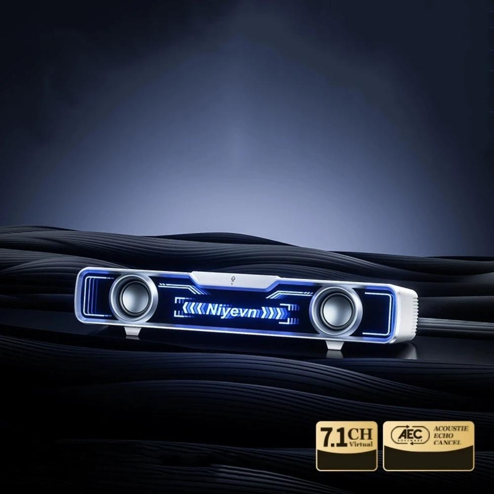 USB Powered Desktop Computer Speaker with Microphone Low Latency Wired Desk Soundbar RGB Lights Bluetooth Sound Bar Speaker білий
USB Powered Desktop Computer Speaker with Microphone Low Latency Wired Desk Soundbar RGB Lights Bluetooth Sound Bar Speaker білий
