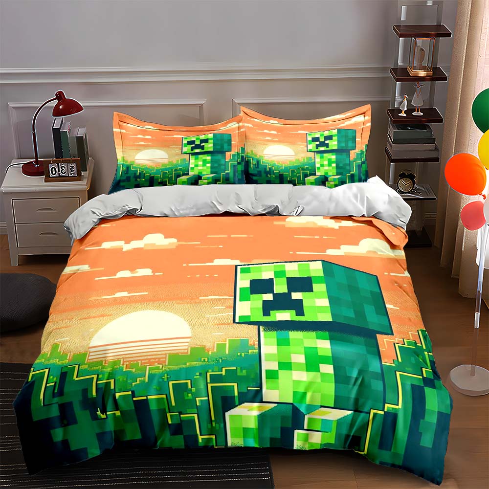 Pixelated Creeper, sunset landscape. Bedding sets Duvet cover sets Duvet covers Pillowcases(1 * Duvet Cover 2 * Pillowcases, without duvet insert) 135x200cm
Pixelated Creeper, sunset landscape. Bedding sets Duvet cover sets Duvet covers Pillowcases(1 * Duvet Cover 2 * Pillowcases, without duvet insert) 135x200cm
