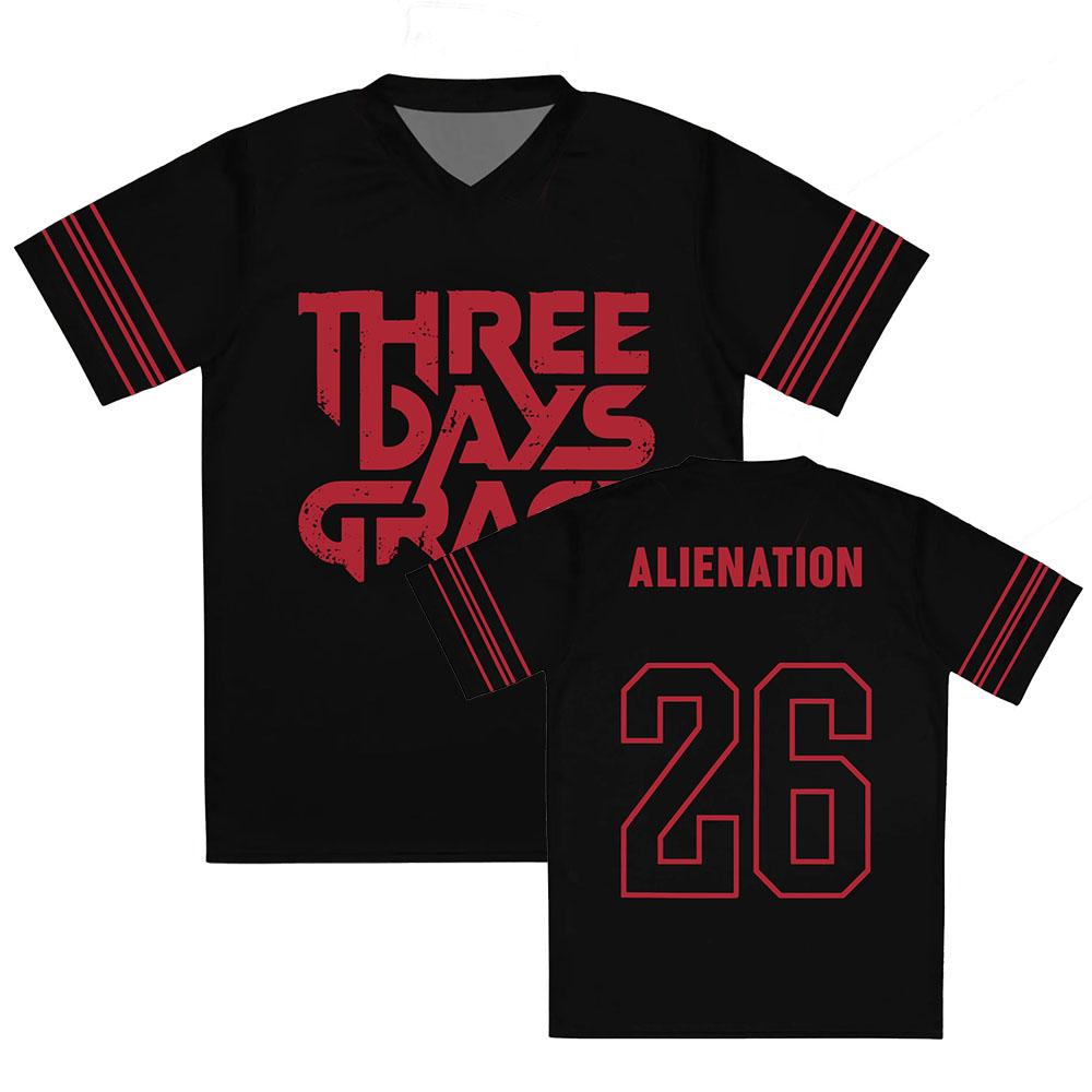 THREE DAYS GRACE ALIENATION JERSEY Short Sleeve V-neck Summer T-shirt Summer Soft Men Women Tshirts Graphic Print Merch Clothing XXS
THREE DAYS GRACE ALIENATION JERSEY Short Sleeve V-neck Summer T-shirt Summer Soft Men Women Tshirts Graphic Print Merch Clothing XXS