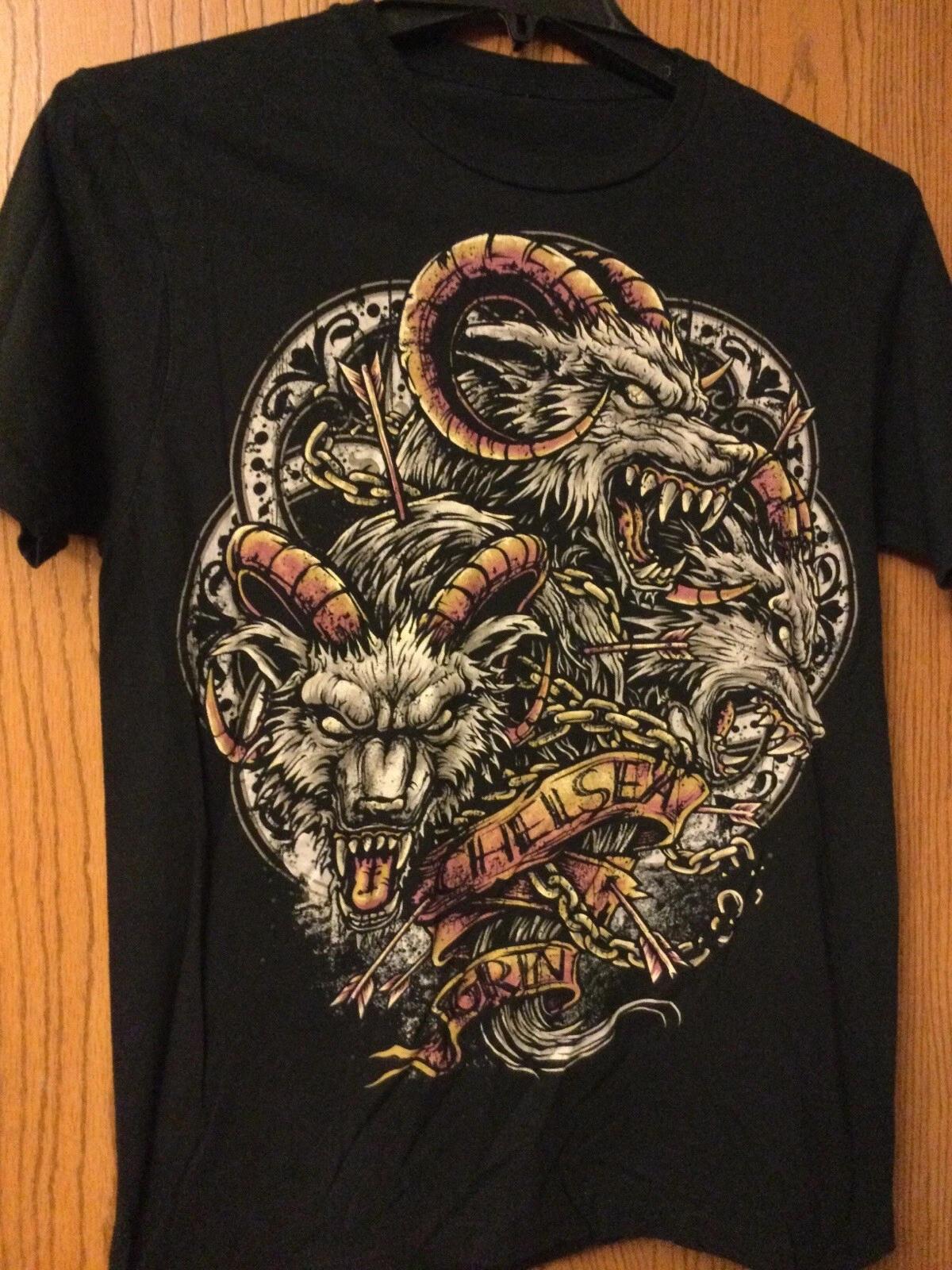 Chelsea Grin (Goat Heads On Front) - Black Shirt - No Tag. L
Chelsea Grin (Goat Heads On Front) - Black Shirt - No Tag. L