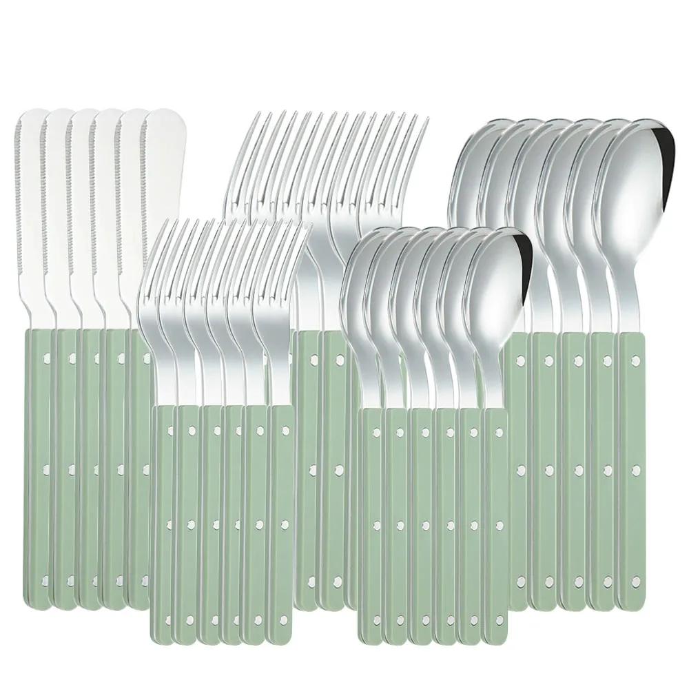 30Pcs Cutlery Sets Acrylic Handle Knife Fork Set Stainless Steels Dinner Green Silver Western Dinnerware Home Kitchen Flatware
30Pcs Cutlery Sets Acrylic Handle Knife Fork Set Stainless Steels Dinner Green Silver Western Dinnerware Home Kitchen Flatware