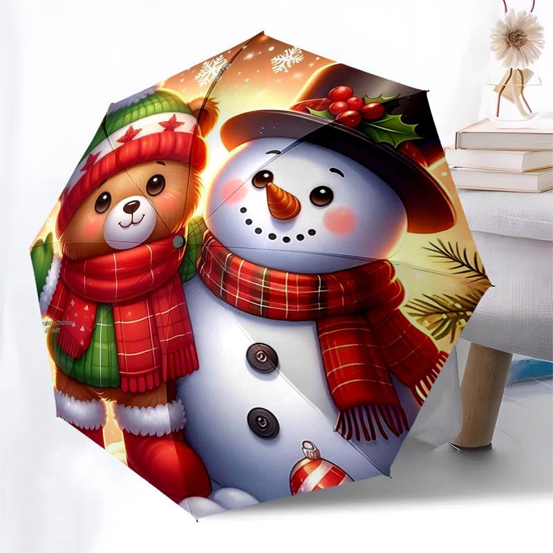 1pc Christmas Snowman & Teddy Bear Winter Wonderland Automatic Folding Umbrella, Festive Gift for Fans, Travelers, Everyday Use, 8 Bone Iron Frame, Po
1pc Christmas Snowman & Teddy Bear Winter Wonderland Automatic Folding Umbrella, Festive Gift for Fans, Travelers, Everyday Use, 8 Bone Iron Frame, Po