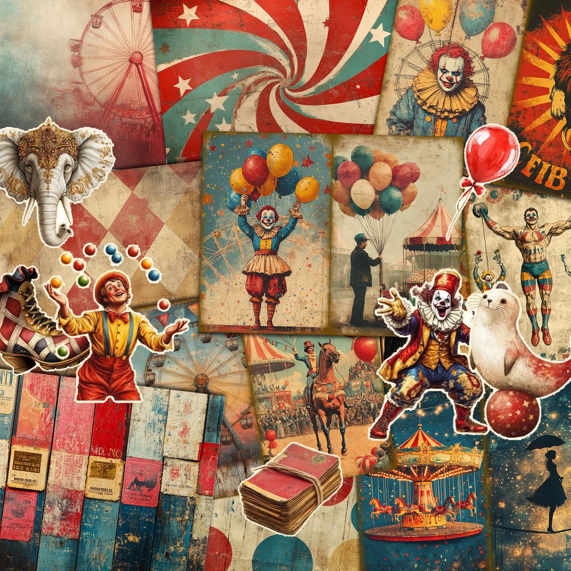 50pieces Vintage Circus Clown DIY Decor Paper Set With Sticker,for Arts Crafts,Scrapbooking Supplies,DIY Crafts,Background Pad
50pieces Vintage Circus Clown DIY Decor Paper Set With Sticker,for Arts Crafts,Scrapbooking Supplies,DIY Crafts,Background Pad