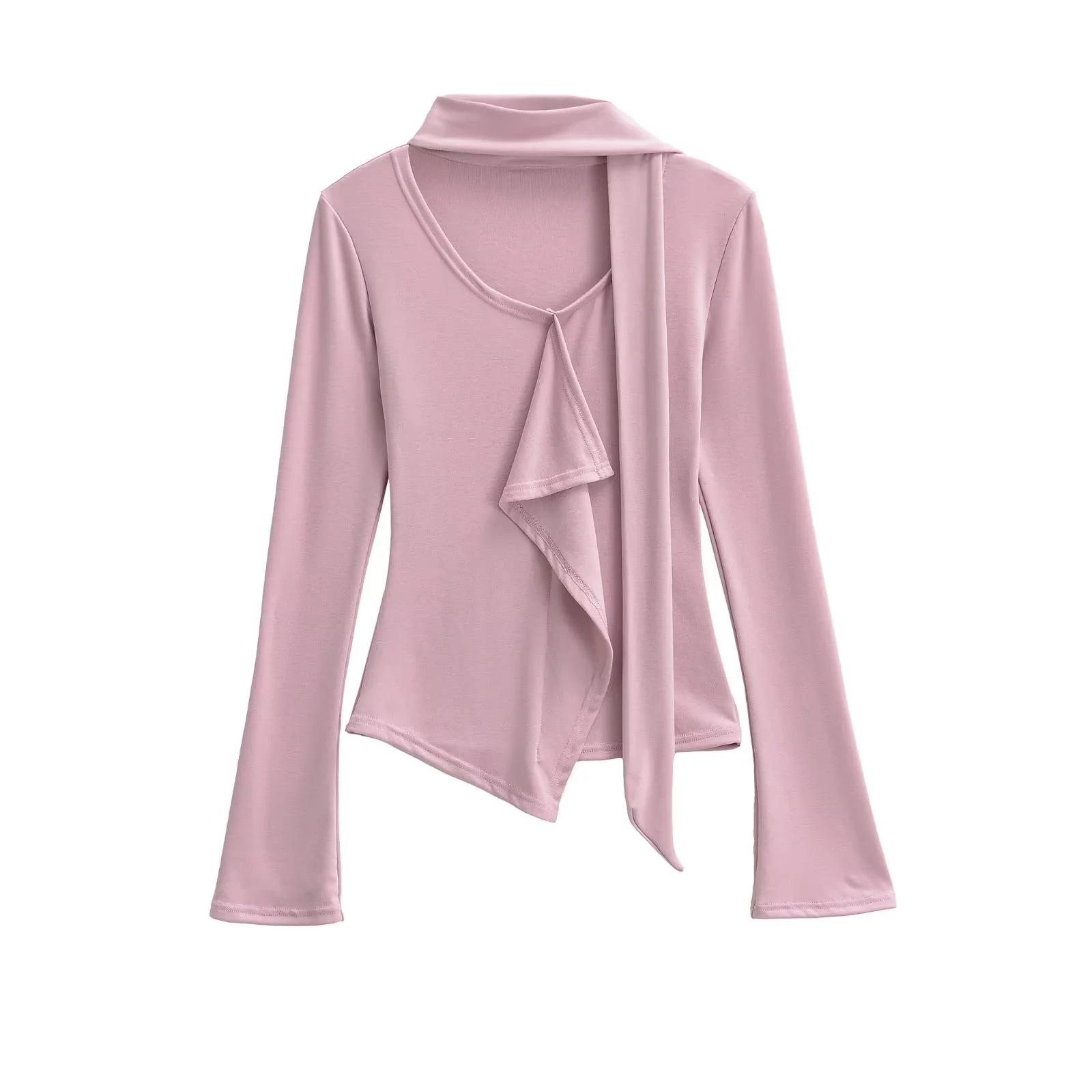 French Retro Ruffle Ribbon Long Sleeve Women s Top with Irregular Round Neck for Spring and Autumn Small фиолетовый
French Retro Ruffle Ribbon Long Sleeve Women s Top with Irregular Round Neck for Spring and Autumn Small фиолетовый