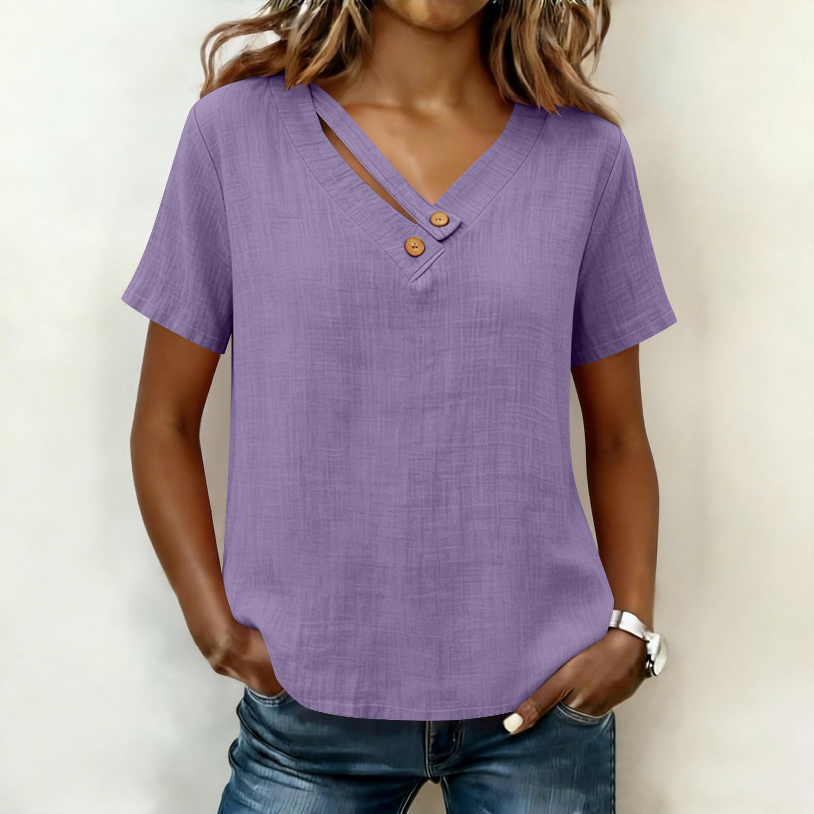 Women s Fashionable Loose-Fit V-Neck Button-Down -Color Casual Blouse XL фіолетовий
Women s Fashionable Loose-Fit V-Neck Button-Down -Color Casual Blouse XL фіолетовий