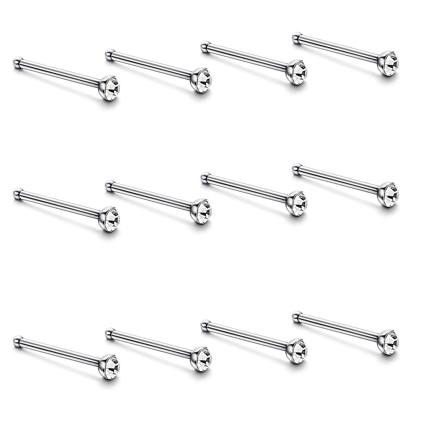 60-Piece Boxed Set: Diamond-Inlaid Stainless Steel Nose & Lip Studs - Assorted Sizes (1.5mm, 2.0mm, 2.5mm) & Colors
60-Piece Boxed Set: Diamond-Inlaid Stainless Steel Nose & Lip Studs - Assorted Sizes (1.5mm, 2.0mm, 2.5mm) & Colors