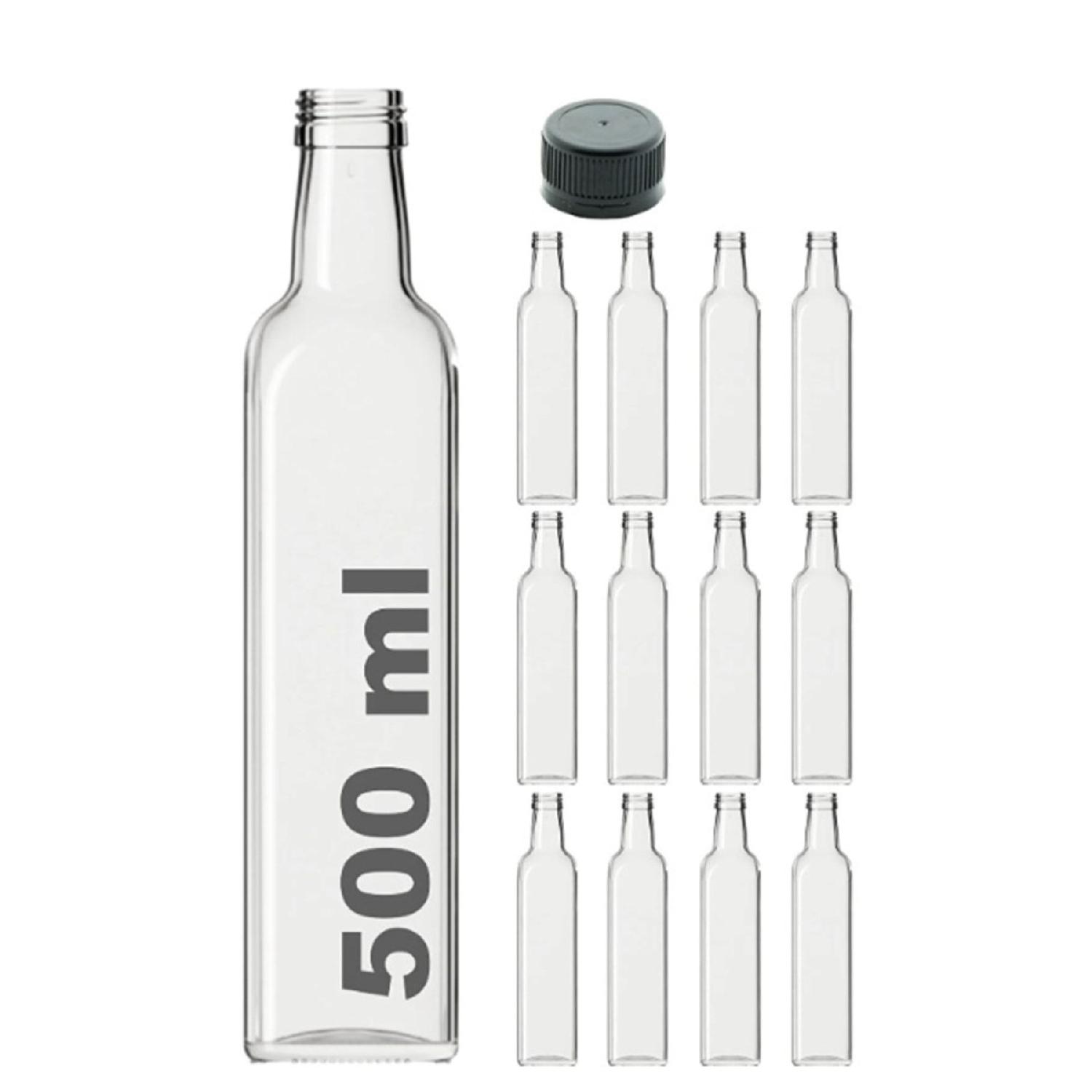 12 Pieces Multi-purpose Transparent Glass Square Maraska Bottle 500 Ml - With Leak Proof Cap
12 Pieces Multi-purpose Transparent Glass Square Maraska Bottle 500 Ml - With Leak Proof Cap