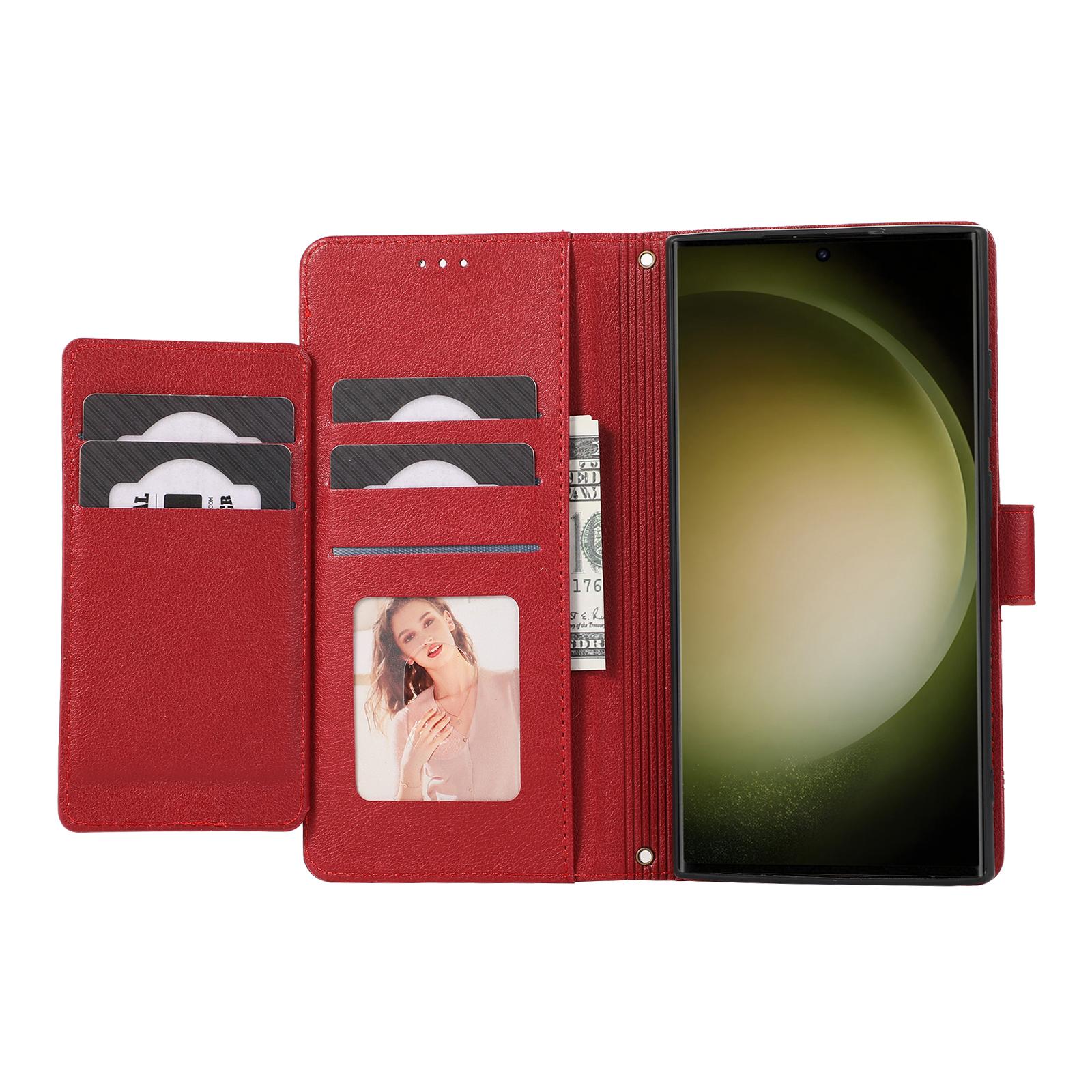 For Samsung Galaxy S24 Ultra Cell Phone Cases Folio Flip Leather Protection Cover with Mirror Red
For Samsung Galaxy S24 Ultra Cell Phone Cases Folio Flip Leather Protection Cover with Mirror Red