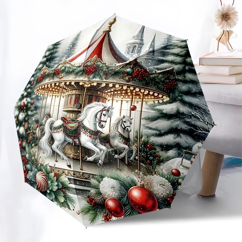 1pc Christmas Carousel Automatic Opening Folding Umbrella, 8 Bone Iron Frame, Outdoor Umbrella for Fans, Travelers, Daily Use, Festive Gift.N072
1pc Christmas Carousel Automatic Opening Folding Umbrella, 8 Bone Iron Frame, Outdoor Umbrella for Fans, Travelers, Daily Use, Festive Gift.N072