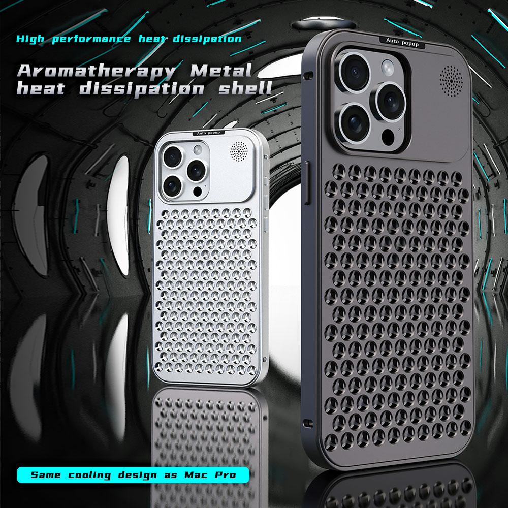 For iPhone 16 Pro Max Case Auto Pop-Up Heat Dissipation Aromatherapy Aluminium Alloy Cover Black
For iPhone 16 Pro Max Case Auto Pop-Up Heat Dissipation Aromatherapy Aluminium Alloy Cover Black