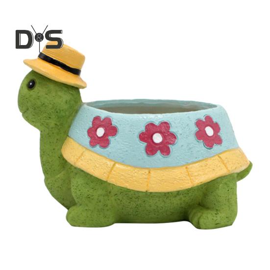Черепаха горшок для растений украшение высокая прочность водонепроницаемый мультяшный милый черепаха животное суккулент держатель смолы цветочный горшок Tortoise