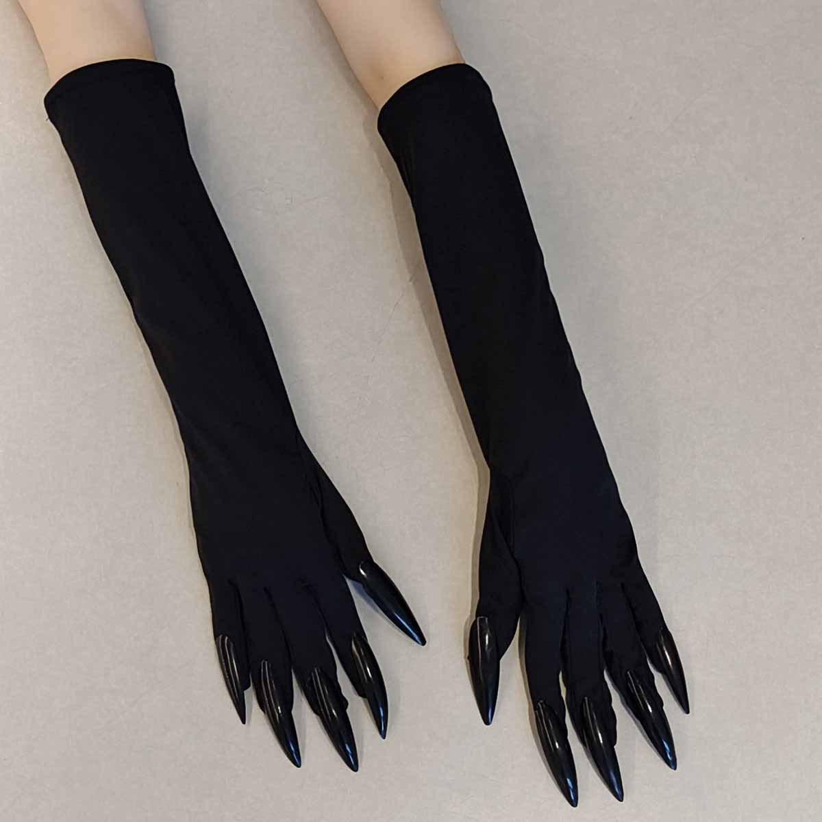 Halloween Witch Long Gloves with Green and Black Nails - Perfect for Costume Parties and Wizard or Ghost Festivals. One Size
Halloween Witch Long Gloves with Green and Black Nails - Perfect for Costume Parties and Wizard or Ghost Festivals. One Size