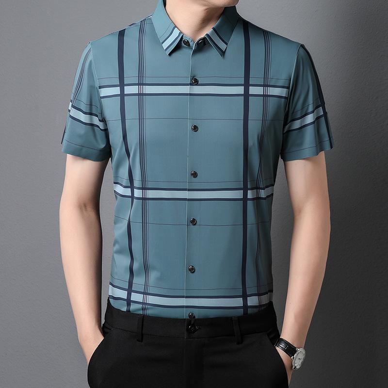 Синяя новая мужская рубашка в клетку с короткими рукавами, модная повседневная городская молодежная рубашка свободного покроя с короткими рукавами для мужчин M
Синяя новая мужская рубашка в клетку с короткими рукавами, модная повседневная городская молодежная рубашка свободного покроя с короткими рукавами для мужчин M