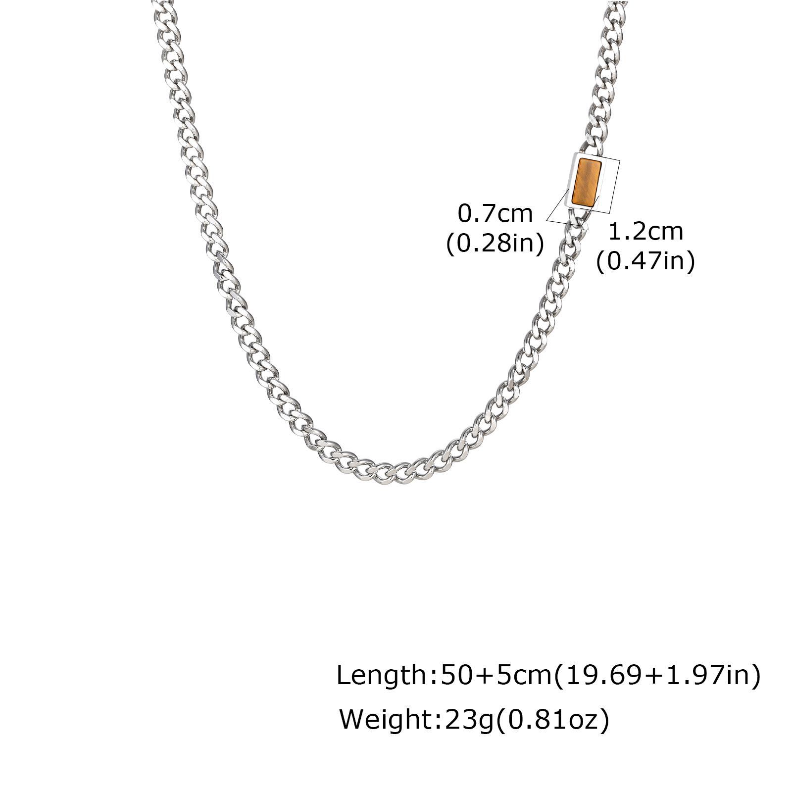 Square Natural Stone Stainless Steel Chain Necklace for Men, Tiger Eye Stone Lapis Lazuli Pendant, Punk Stylish Jewelry Gift
Square Natural Stone Stainless Steel Chain Necklace for Men, Tiger Eye Stone Lapis Lazuli Pendant, Punk Stylish Jewelry Gift
