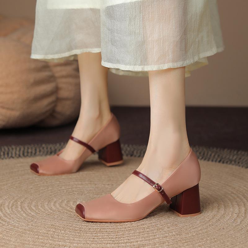 French Retro Pig Nose Square Toe Mary Jane Chunky Heels for Women - Spring/Autumn Style 37 светло-серый
French Retro Pig Nose Square Toe Mary Jane Chunky Heels for Women - Spring/Autumn Style 37 светло-серый