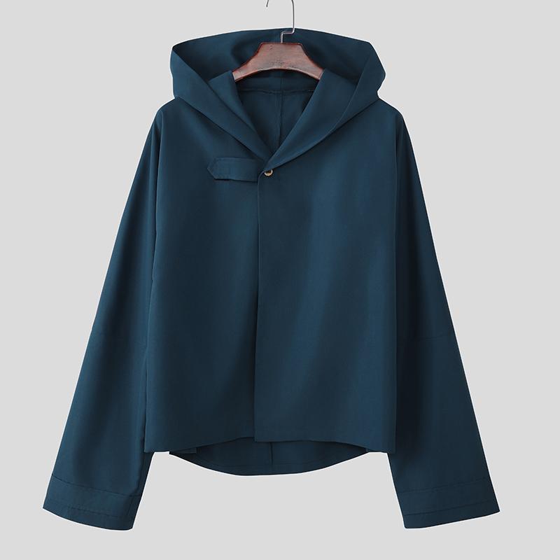 INCERUN Men Long Sleeve Button Hooded Casual Cloak Jackets Tops 4XL темно-синього кольору
INCERUN Men Long Sleeve Button Hooded Casual Cloak Jackets Tops 4XL темно-синього кольору