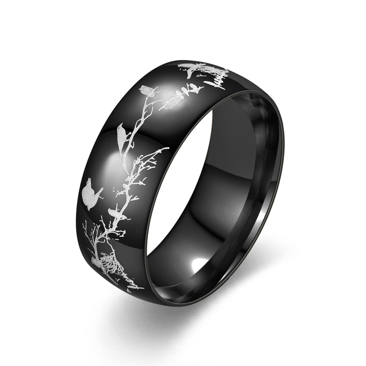 Creative Bird And Branch Pattern Stainles Steel Rings For Men Woman Black Polished Couple Ring Wedding Engagement Jewelry Gifts 6
Creative Bird And Branch Pattern Stainles Steel Rings For Men Woman Black Polished Couple Ring Wedding Engagement Jewelry Gifts 6