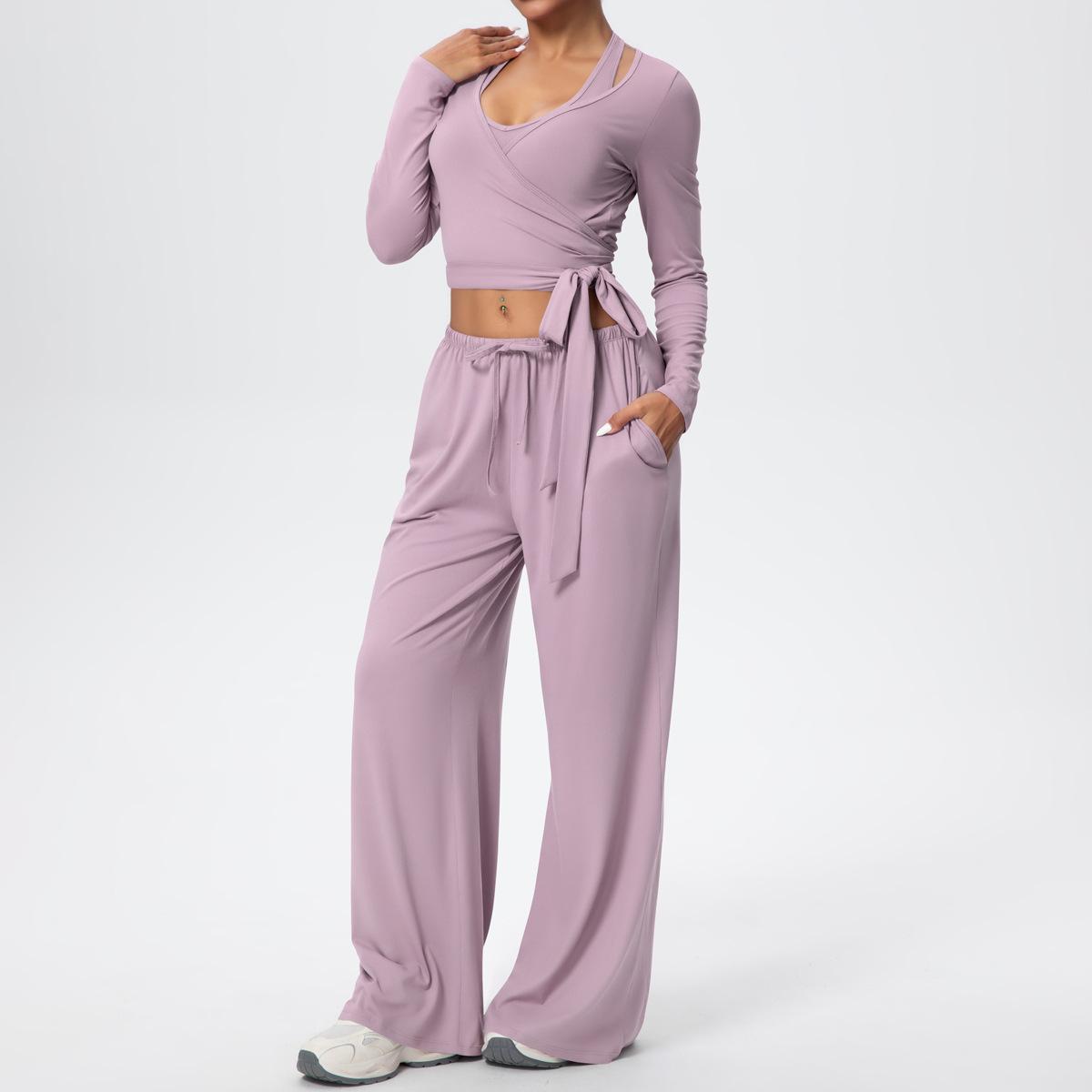 Cross-border Brushed Wide-leg Drawstring Pants & Sports Camisole Beautiful Back Bra Long Sleeve Yoga Set Medium
Cross-border Brushed Wide-leg Drawstring Pants & Sports Camisole Beautiful Back Bra Long Sleeve Yoga Set Medium