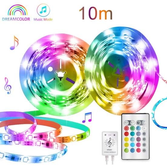 10-метровая водонепроницаемая цветная светодиодная лента Rainbow RGB с дистанционным управлением и синхронизацией музыки
10-метровая водонепроницаемая цветная светодиодная лента Rainbow RGB с дистанционным управлением и синхронизацией музыки