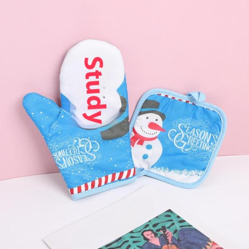 Рождественские прихватки Санта-Клаус Снеговик Колокольчик Узор Изолированные Перчатки Декоративный Подарок Дом Кухня Рождественское Украшение A2