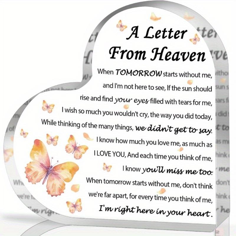 Butterfly Letter from Heaven Memorial - Sympathy Acrylic Heart for Loss of Loved One чистый
Butterfly Letter from Heaven Memorial - Sympathy Acrylic Heart for Loss of Loved One чистый