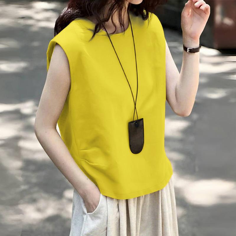 ZANZEA Женские летние повседневные топы-майки без рукавов с круглым вырезом и свободного кроя S
ZANZEA Женские летние повседневные топы-майки без рукавов с круглым вырезом и свободного кроя S