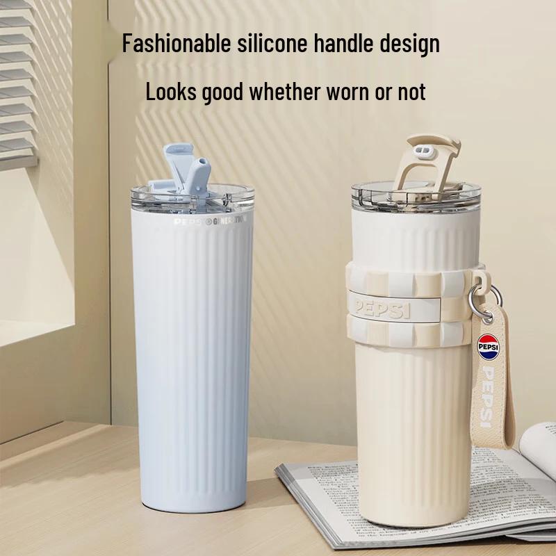 Pepsi Striped Stainless Steel Tumbler with Straw and Lanyard
Pepsi Striped Stainless Steel Tumbler with Straw and Lanyard