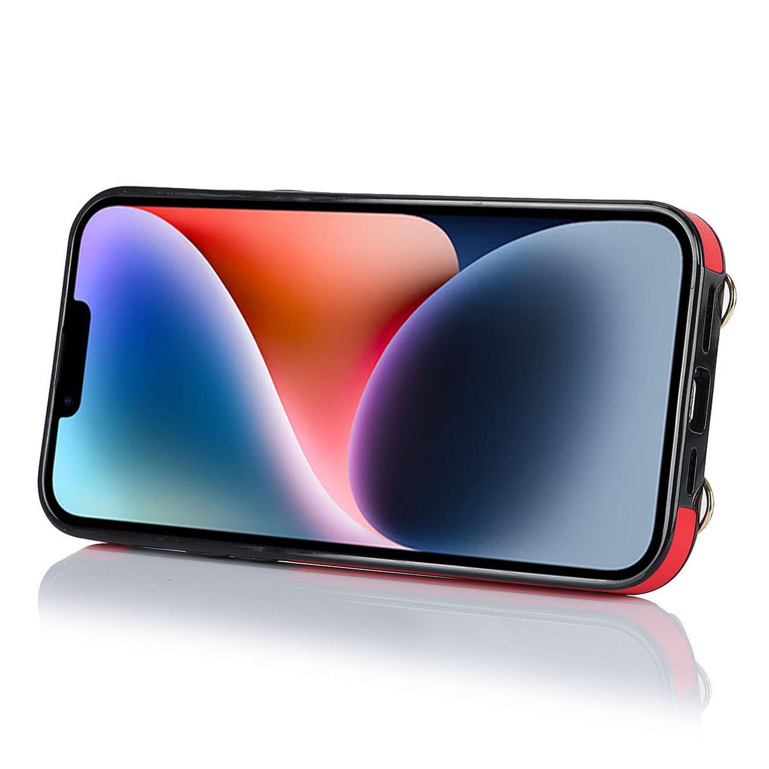 Ring Kickstand Case for iPhone 14 Plus Zipper Wallet PU Leather Coated TPU Mobile Phone Cover Red
Ring Kickstand Case for iPhone 14 Plus Zipper Wallet PU Leather Coated TPU Mobile Phone Cover Red