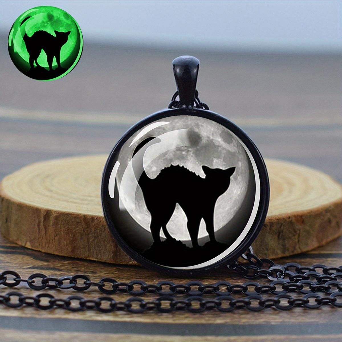 Glow-in-the-Dark Black Cat & Moon Pendant Necklace - Fashionable Zinc Alloy with Fluorescent Glass Cabochon, Perfect Halloween Gift for Men Style7
Glow-in-the-Dark Black Cat & Moon Pendant Necklace - Fashionable Zinc Alloy with Fluorescent Glass Cabochon, Perfect Halloween Gift for Men Style7
