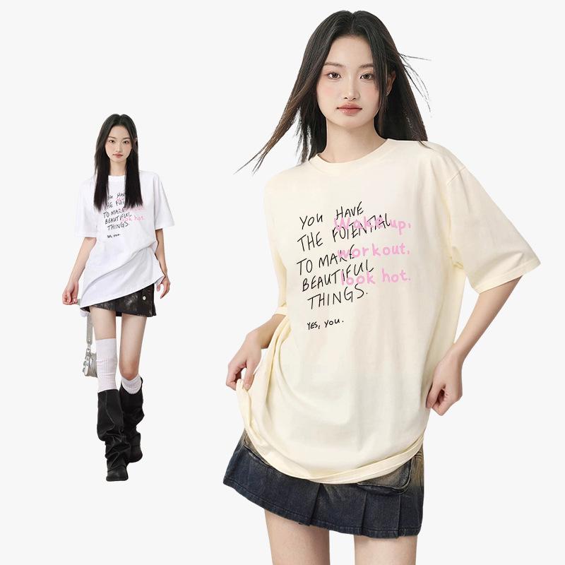 Trendy Women s Loose-Fit Cotton Short-Sleeve T-Shirt with Chic Print Design XL (140-155 jin)
Trendy Women s Loose-Fit Cotton Short-Sleeve T-Shirt with Chic Print Design XL (140-155 jin)