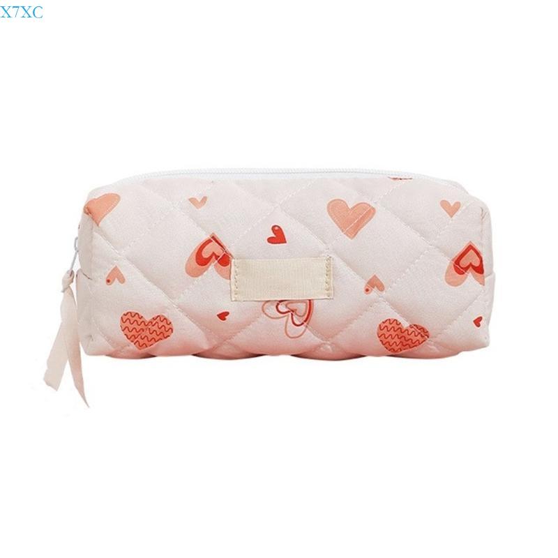 X7XC Compact Quilted Cotton Makeup with Heart Pattern Versatile Beauty Organizers Cosmetic Case for Home and Travel
X7XC Compact Quilted Cotton Makeup with Heart Pattern Versatile Beauty Organizers Cosmetic Case for Home and Travel