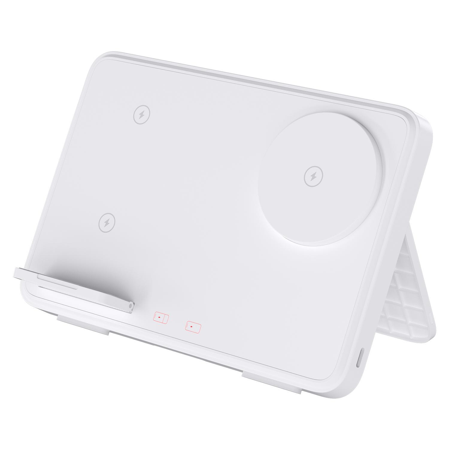 C30 15W Dual Ring Foldable 3 in 1 Wireless Charger Watch Earphone Phone Magnetic Wireless Charger White
C30 15W Dual Ring Foldable 3 in 1 Wireless Charger Watch Earphone Phone Magnetic Wireless Charger White