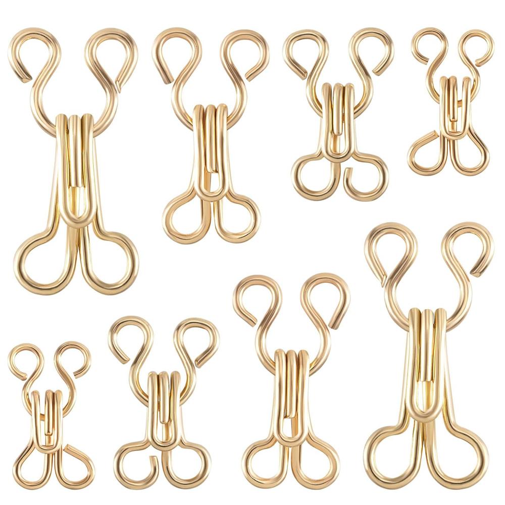 100PCS Sewing Hooks and Eyes Closure Gold Alloy Bra Hooks Sew on Snaps for Bra Clothing Replacement Trousers Skirts Crafting 11.5MM
100PCS Sewing Hooks and Eyes Closure Gold Alloy Bra Hooks Sew on Snaps for Bra Clothing Replacement Trousers Skirts Crafting 11.5MM