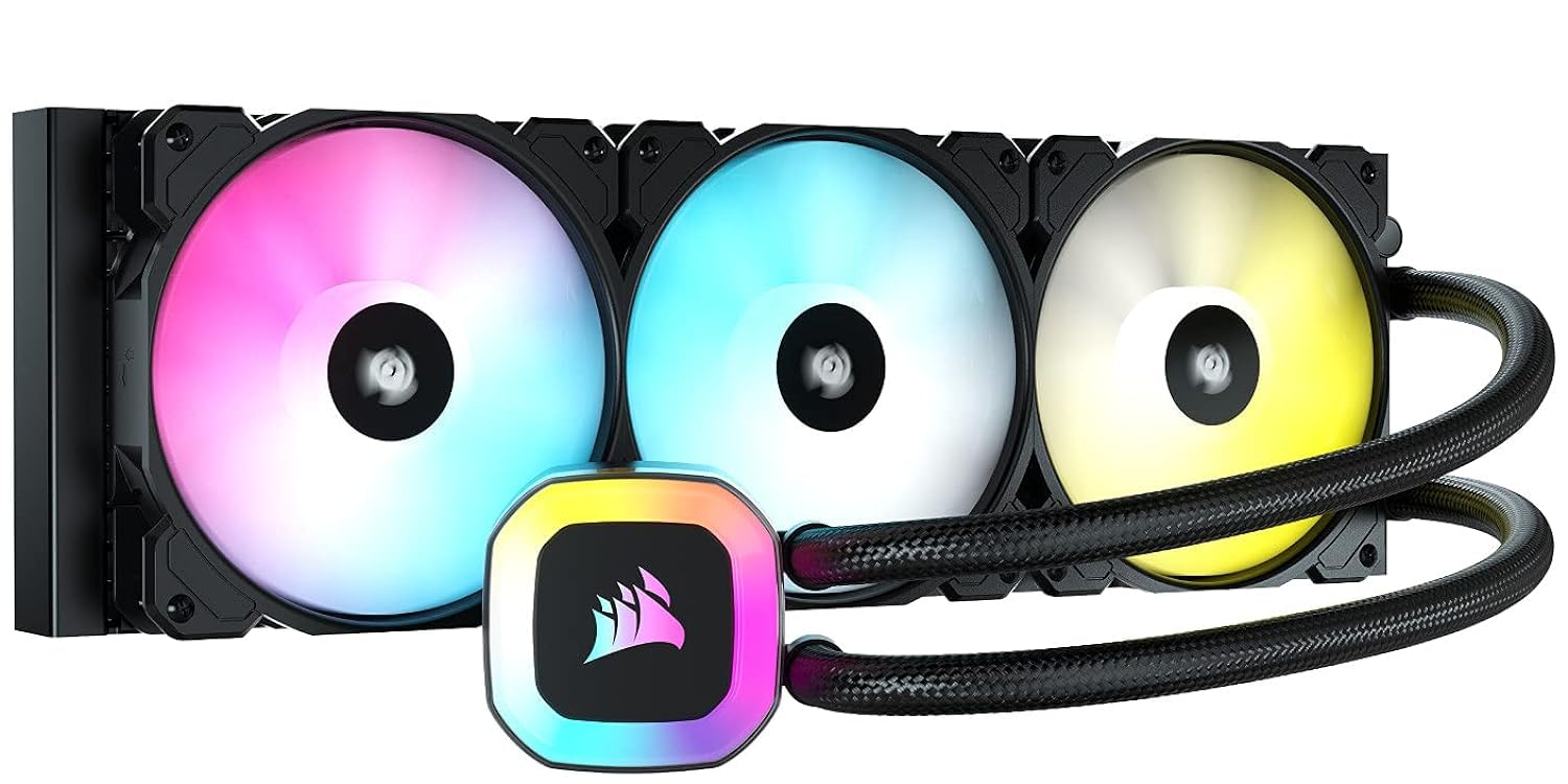 CORSAIR H150 RGB 360mm Radiator Compatible ARGB Compatible Simple Water Cooling CPU Cooler Includes 3 SP RGB ELITE Series PWM 120mm Fans CW-9060054-WW чорний
CORSAIR H150 RGB 360mm Radiator Compatible ARGB Compatible Simple Water Cooling CPU Cooler Includes 3 SP RGB ELITE Series PWM 120mm Fans CW-9060054-WW чорний