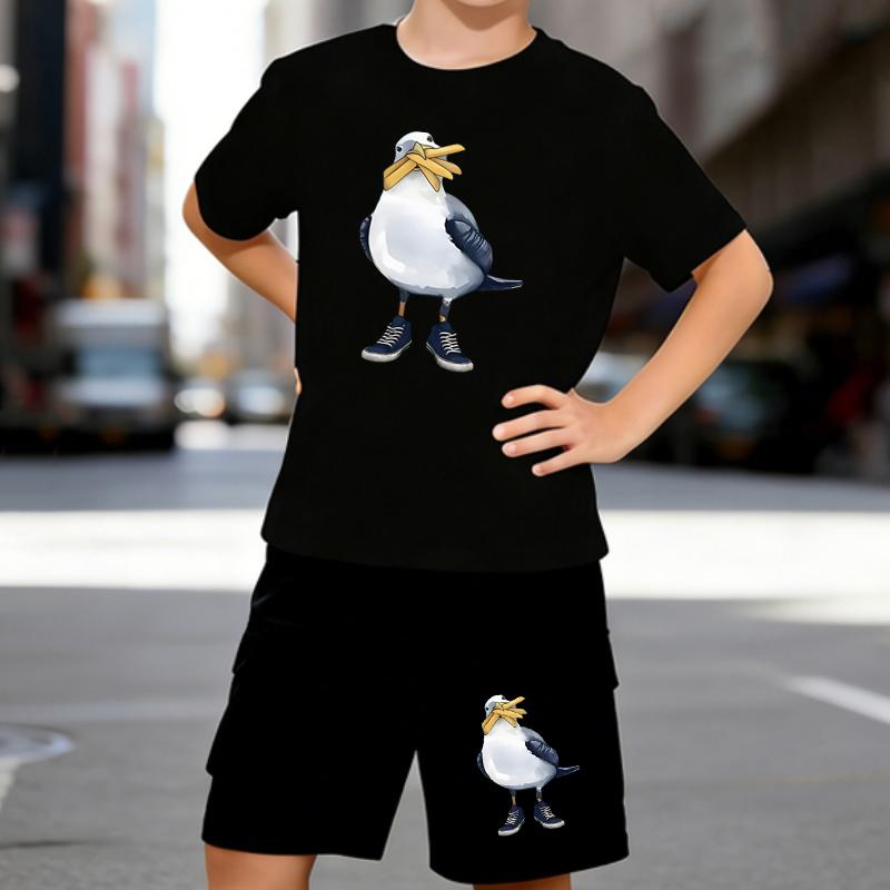 Boys 2 Piece French Fries & Seagull Print outfit, Short Sleeve T-Shirt and Shorts Set for Kids Age 5-14,Black ,White Sporty Casual Summer Clothes 5-6 Years чёрный
Boys 2 Piece French Fries & Seagull Print outfit, Short Sleeve T-Shirt and Shorts Set for Kids Age 5-14,Black ,White Sporty Casual Summer Clothes 5-6 Years чёрный